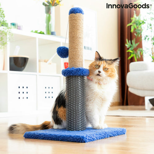 Arbre à chat 2-en-1 : griffoir, massage et balle de jeu 🐶