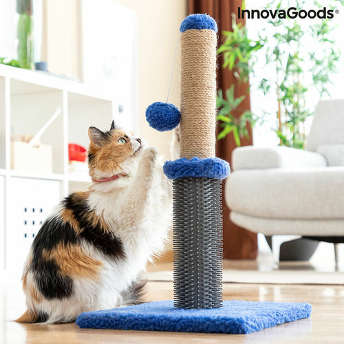 Arbre à chat 2-en-1 : griffoir, massage et balle de jeu 🐶