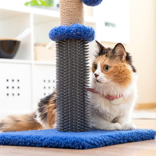 Arbre à chat 2-en-1 : griffoir, massage et balle de jeu 🐶